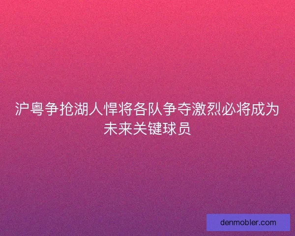 沪粤争抢湖人悍将各队争夺激烈必将成为未来关键球员