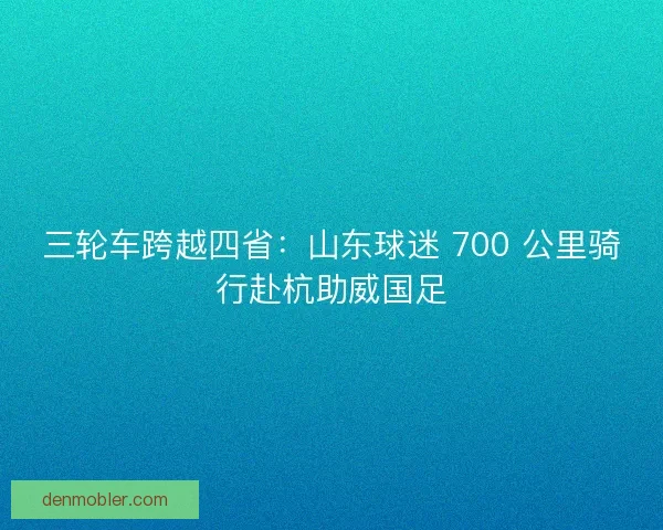 三轮车跨越四省：山东球迷 700 公里骑行赴杭助威国足