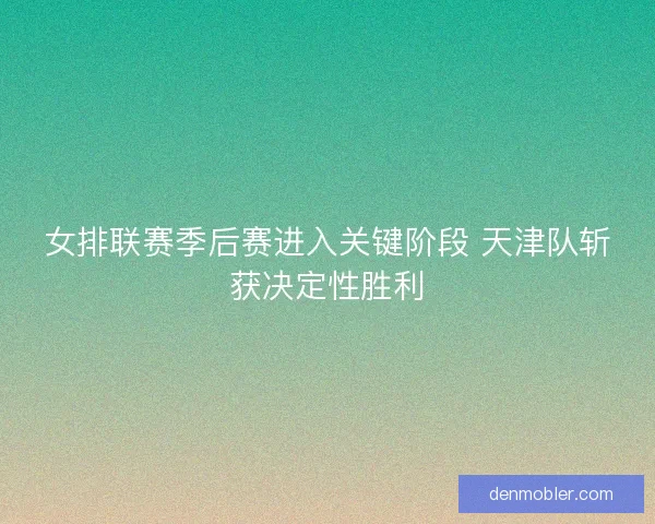 女排联赛季后赛进入关键阶段 天津队斩获决定性胜利